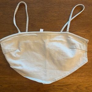 Light colored jean crop top